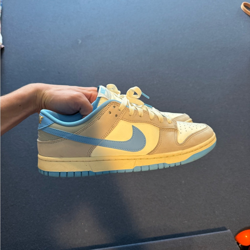 Nike Dunk Low in Light Blue and Beige